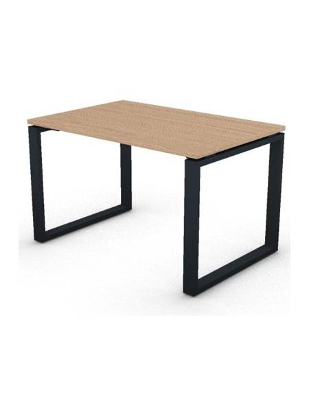 Scrivania ufficio operativa con gambe ad anello chiuso - cm 120x80x74h - Piano spessore mm 25 - Conforme ai CAM