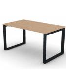 Scrivania ufficio operativa con gambe ad anello chiuso - cm 140x80x74h - Piano spessore mm 25 - Conforme ai CAM