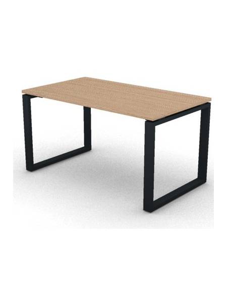 Scrivania ufficio operativa con gambe ad anello chiuso - cm 160x80x74h - Piano spessore mm 25 - Conforme ai CAM