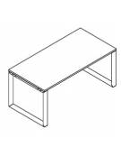 Scrivania ufficio operativa con gambe ad anello chiuso - cm 180x80x74h - Piano spessore mm 25 - Conforme ai CAM