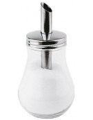 Spargizucchero in vetro con tappo in acciaio inox - Capacità ml 250 - Diametro cm 8 - Altezza cm 15