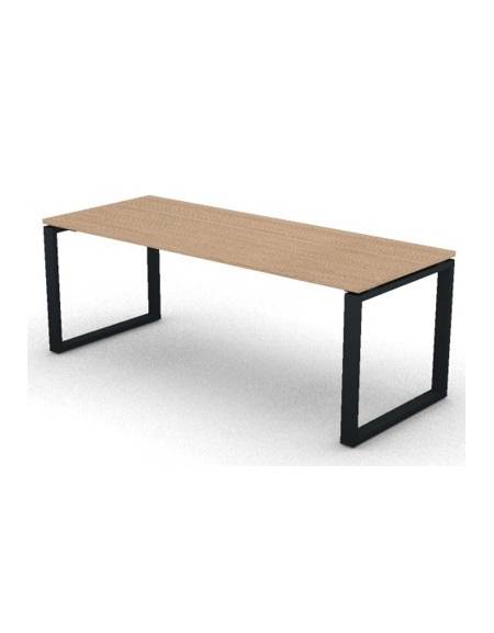 Scrivania ufficio operativa con gambe ad anello chiuso - cm 200x80x74h - Piano spessore mm 25 - Conforme ai CAM