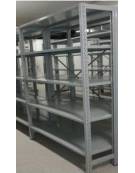 Scaffale metallico in acciaio verniciato RAL 7035 - 6 ripiani cm 120x50 - Montaggio a gancio-Dimensioni esterne cm 126,4x50x300h