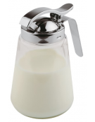 Cremiera in vetro con tappo in acciaio inox - capacità ml 300 - diametro cm 8,5 - altezza cm 13,5