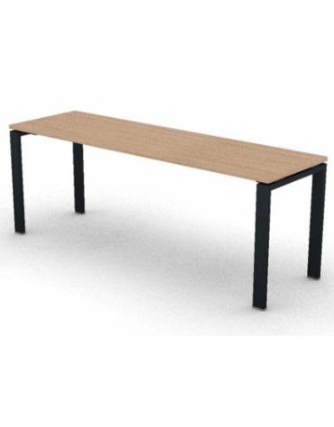 Scrivania dattilo operativa con gambe a U in bianco, Grigio o Antracite - cm 200x60x74h -Piano spessore mm 25 -Conforme ai CAM