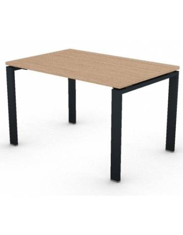 Scrivania ufficio operativa con gambe a U in bianco, Grigio o Antracite -cm 120x80x74h - Piano spessore mm 25 -Conforme ai CAM