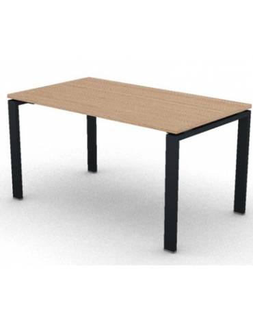 Scrivania ufficio operativa con gambe a U in bianco ,Grigio o Antracite - cm 140x80x73,5h - Piano spessore mm 25 -Conforme ai CA