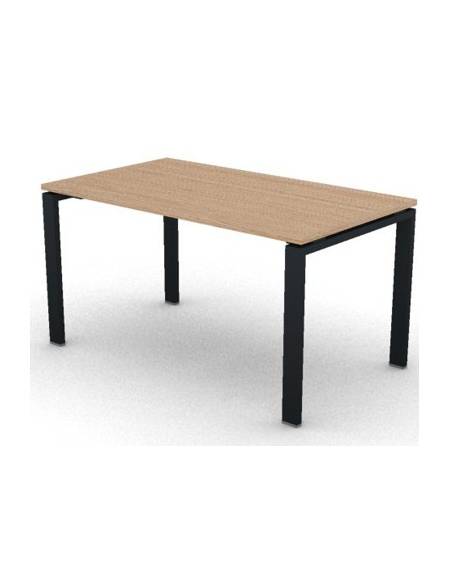 Scrivania ufficio operativa con gambe a U in bianco, Grigio o Antracite -cm 140x80x74h - Piano spessore mm 25 -Conforme ai CAM