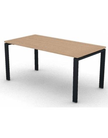 Scrivania ufficio operativa con gambe a U in bianco, Grigio o Antracite -cm 160x80x74h - Piano spessore mm 25 -Conforme ai CAM