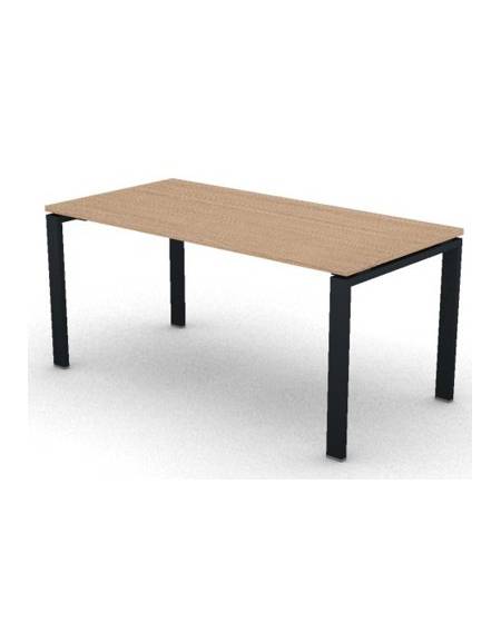 Scrivania ufficio operativa con gambe a U in bianco, Grigio o Antracite -cm 160x80x74h - Piano spessore mm 25 -Conforme ai CAM