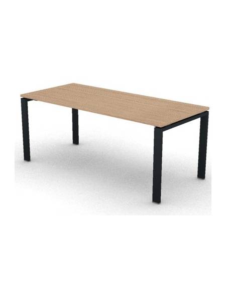 Scrivania ufficio operativa con gambe a U in bianco, Grigio o Antracite - cm 180x80x74h - Piano spessore mm 25 -Conforme ai CAM