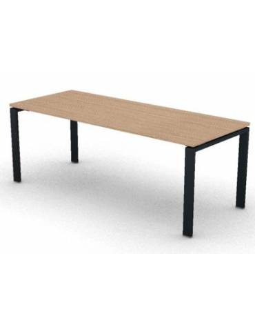 Scrivania ufficio operativa con gambe a U in bianco ,Grigio o Antracite - cm 200x80x73,5h - Piano spessore mm 25 -Conforme ai CA