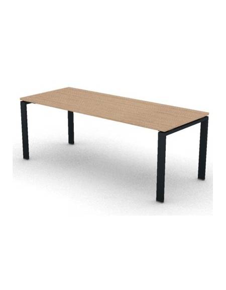 Scrivania ufficio operativa con gambe a U in bianco ,Grigio o Antracite - cm 200x80x73,5h - Piano spessore mm 25 -Conforme ai CA