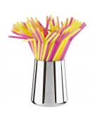 Porta cannucce acciaio inox - diametro cm 8 - altezza cm 12