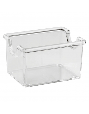 Porta bustine zucchero in polietilene trasparente - cm 8,5x6,5x5h