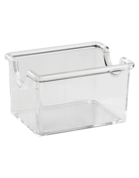 Porta bustine zucchero in polietilene trasparente - cm 8,5x6,5x5h