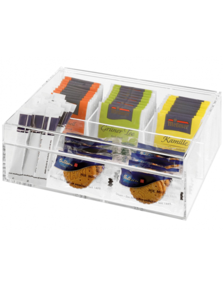 Scatola porta bustine tè in PMMA trasparente - cm 22x17x9h