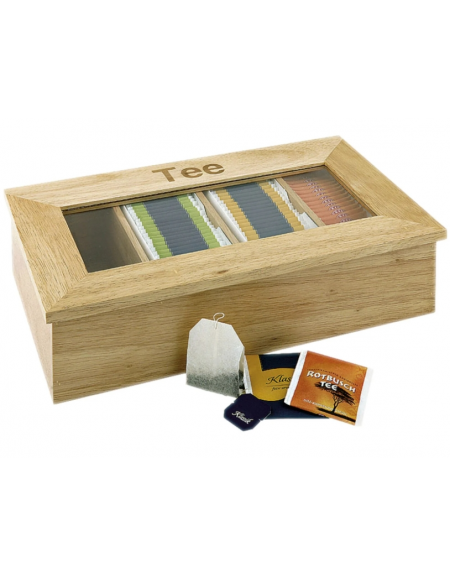 Scatola porta bustine tè in legno chiaro - cm 33,5x20x9h