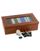 Scatola porta bustine tè in legno scuro - cm 33,5x20x9h