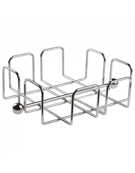Porta tovaglioli in filo cromato in acciaio inox - cm 19x19x6,5h
