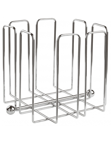 Porta tovaglioli in filo cromato in acciaio inox - cm 19x19x19h