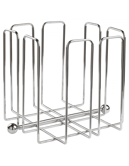 Porta tovaglioli in filo cromato in acciaio inox - cm 19x19x19h