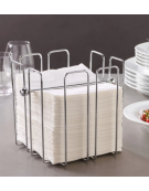 Porta tovaglioli in filo cromato in acciaio inox - cm 19x19x19h
