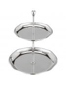 Alzata per dolci 2 piani in acciaio inox - diametro ripiani cm 12 e cm 16 - altezza cm 20