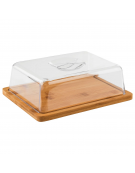 Tagliere in bambù con cloche in polistirene - cm 24x18,5x8h