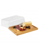 Tagliere in bambù con cloche in polistirene - cm 24x18,5x8h