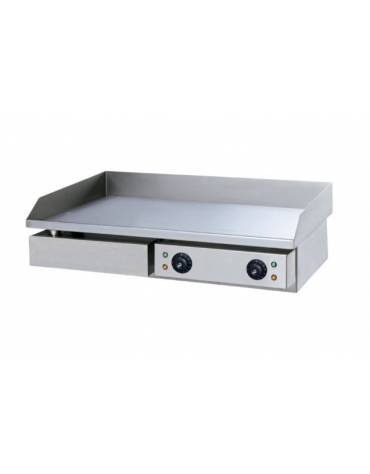 Fry top griglia elettrica doppia in acciaio inox con piano di cottura liscio - linea economica - mm 730x470x240h