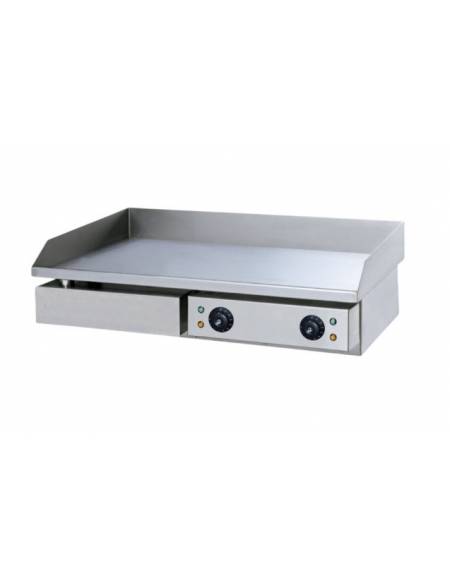 Fry top griglia elettrica doppia in acciaio inox con piano di cottura liscio - linea economica - mm 730x470x240h