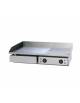 Fry top griglia elettrica doppia in acciaio inox con piano di cottura 2/3 liscio 1/3 rigato - linea economica - mm 730x470x240h