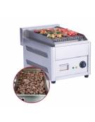 Griglia elettrica a pietra lavica da banco - piano cottura mm 390x300 - struttura in acciaio inox - mm 375x555x385h