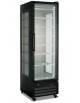 Vetrina congelatore statica negativa  -18° -23°C con 3 lati in vetro colore nero  - N° 6 Ripiani refrigeranti - cm 60x70x202h