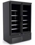 Vetrina verticale 2 porte ventilata no frost -18° /-22°C - Colore nero - cm 122x76,5x189,3h