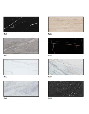 Piano per tavolo in gres porcellanato - Spessore 11 mm - COLORE A SCELTA - cm 80x80