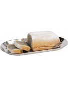 Vassoio ovale in acciaio inox con coperchio trasparente in SAN - cm 30x15,5x10,5h