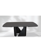 Tavolo in metallo verniciato, piano allungabile in gres porcellanato smaltato- cm 180/270x95x75h