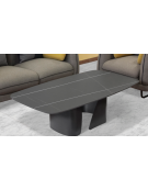 Tavolino in metallo verniciato, piano in gres porcellanato smaltato - cm 35x75x40h