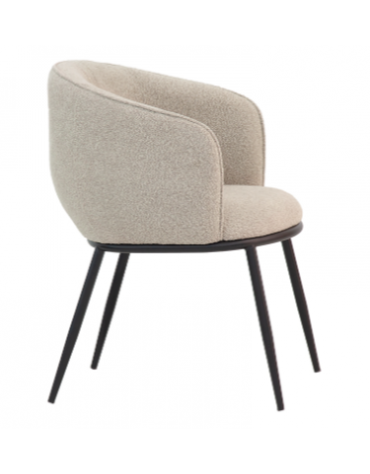 Poltroncina in metallo verniciato, scocca imbottita, rivestimento in tessuto - cm 44x46x78h