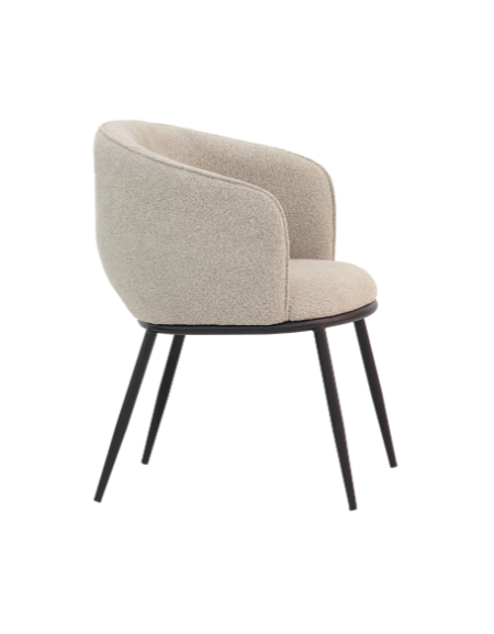 Poltroncina in metallo verniciato, scocca imbottita, rivestimento in tessuto - cm 44x46x78h