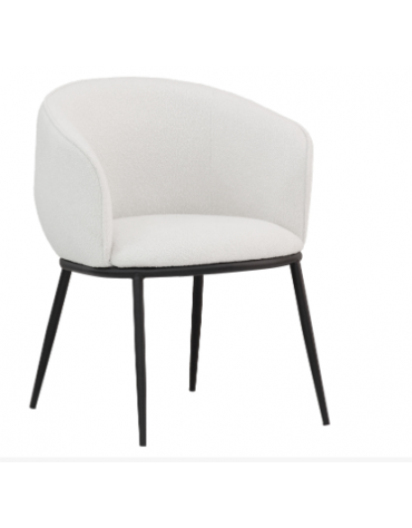 Poltroncina in metallo verniciato, scocca imbottita, rivestimento in tessuto - cm 44x46x78h