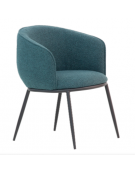 Poltroncina in metallo verniciato, scocca imbottita, rivestimento in tessuto - cm 44x46x78h