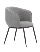 Poltroncina in metallo verniciato, scocca imbottita, rivestimento in tessuto - cm 44x46x78h