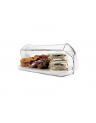 Vetrinetta da banco in polistirene a 1 piano con apertura doppio fronte - cm 40x30x18h