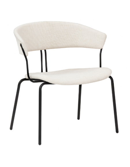 Poltroncina in metallo verniciato, scocca imbottita, rivestimento in tessuto - cm 44x46x78h