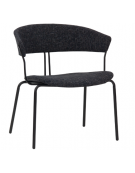 Poltroncina in metallo verniciato, scocca imbottita, rivestimento in tessuto - cm 44x46x78h