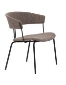 Poltroncina in metallo verniciato, scocca imbottita, rivestimento in tessuto - cm 44x46x78h