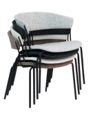 Poltroncina in metallo verniciato, scocca imbottita, rivestimento in tessuto - cm 44x46x78h